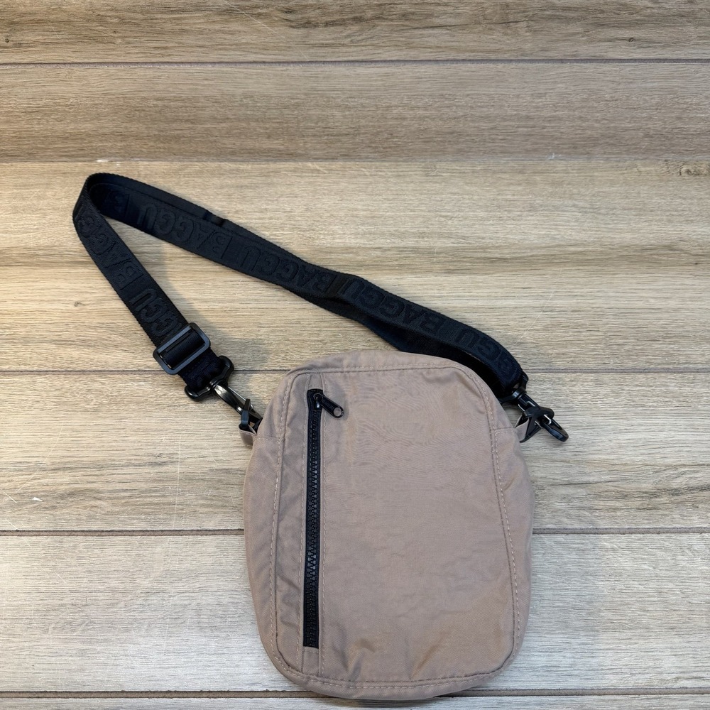 Baggu Sport Brown Cocoa Small Rectangular Nylon Crossbody Bag Purse Discontinued